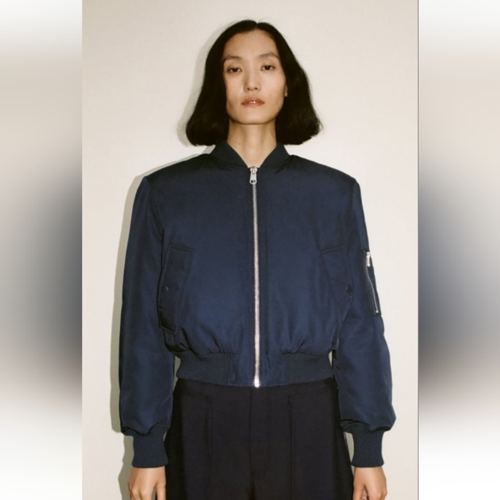 Zara ZW Collection Cropped Bomber jacket